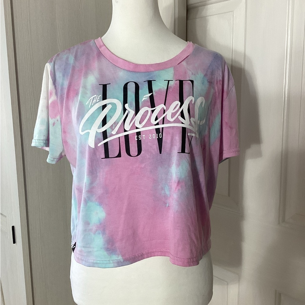 Flag Nor Fail Pink and Blue Tie-Dye Short Sleeve Tee Sz L